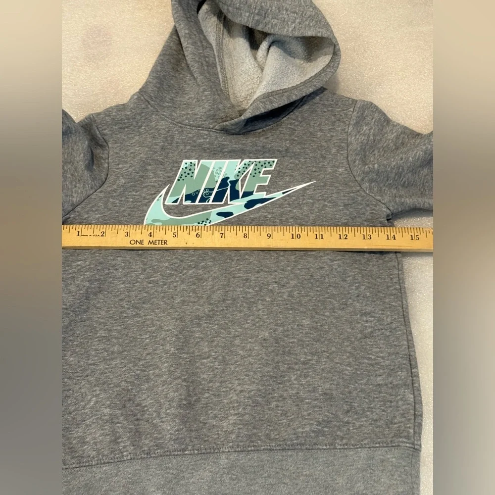 Nike Hoodie (L)‎ Sz 6yrs-7yrs Gray Blue Logo Sweatshirt Long Sleeve Kids